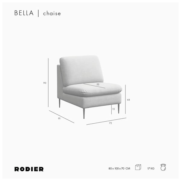 Beżowy fotel z tkaniny szenilowej Belle – Rodier-image-4