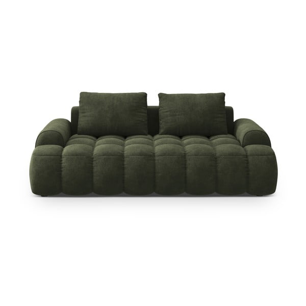 Zielona aksamitna sofa 200 cm Linz – Cosmopolitan Design