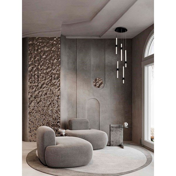 Lampa wisząca LED ceramiczna ze ściemniaczem w kolorze matowej czerni z kloszem ze szkła akrylowego ø 35 cm Stalactite – Nova Luce-image-1