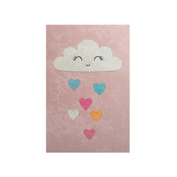 Różowy dywan dziecięcy odpowiedni do prania 140x190 cm Clouds – Mila Home