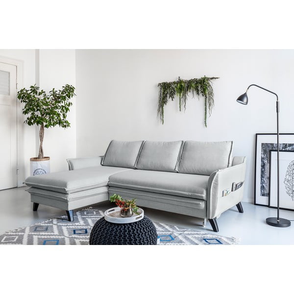 Jasnoszary narożnik rozkładany Miuform Charming Charlie, lewostronny-image-3