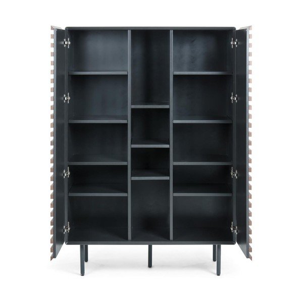 Czarno-naturalna szafka w dekorze orzecha 105x155x40 cm Kesia – Kave Home-image-3