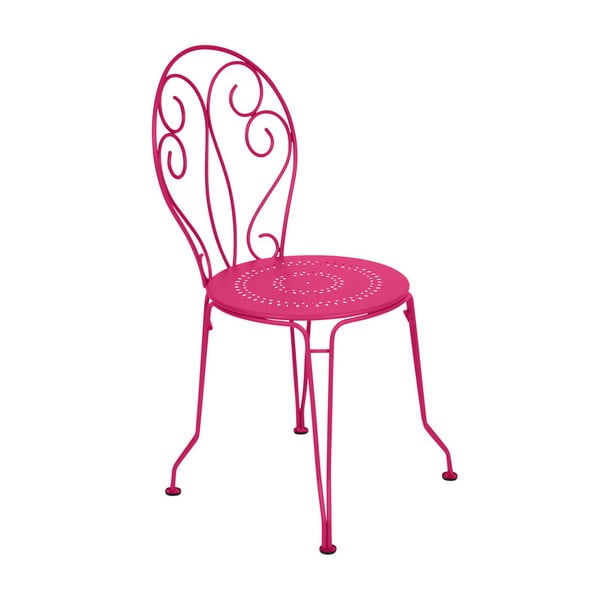 Różowe krzesło metalowe Fermob Montmartre