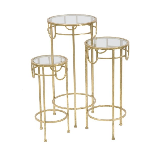 Zestaw 3 stolików w kolorze złota Mauro Ferretti Lorenzo-image-2