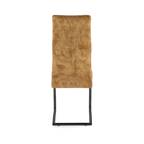 Musztardowe tapicerowane krzesło Thelma – Bizzotto-image-4