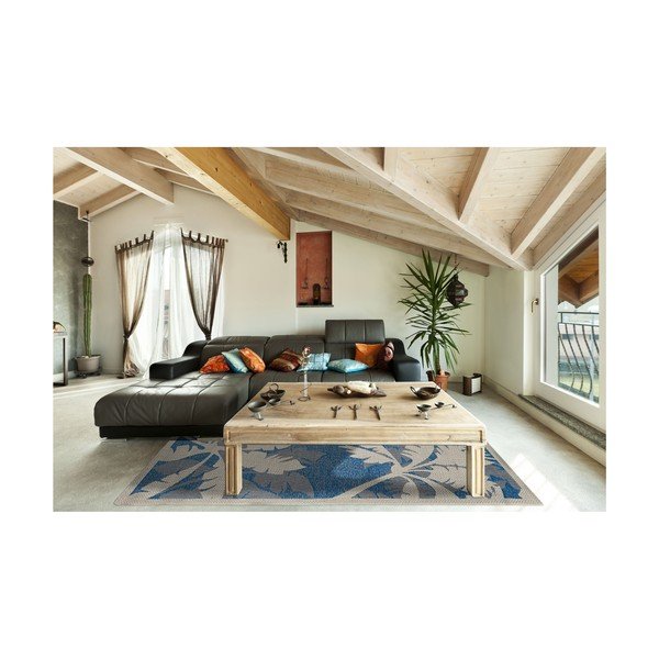 Niebiesko-szary dywan odpowiedni na zewnątrz Floorita Palms, 160x230 cm-image-3