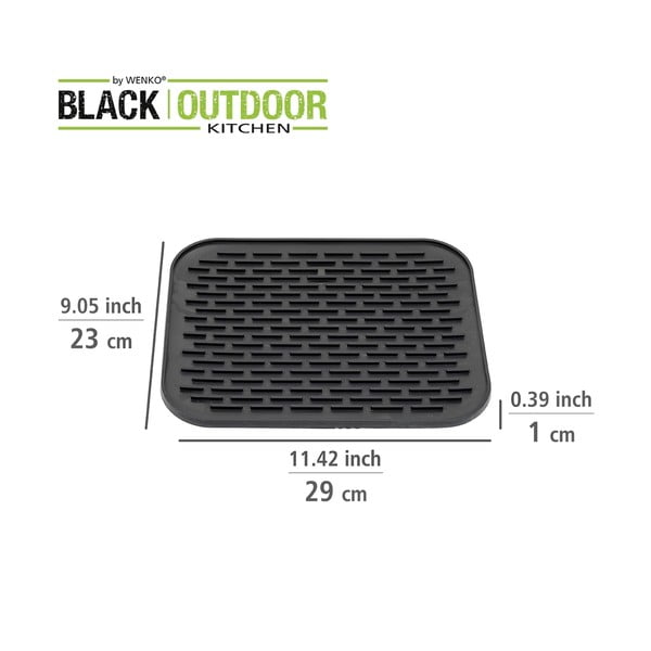 Czarna silikonowa mata kuchenna Wenko Black Outdoor Kitchen Minu-image-3
