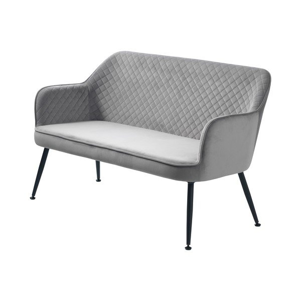 Jasnoszara aksamitna sofa 129 cm Berrie – Unique Furniture-image-2