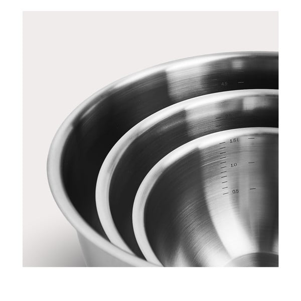 Misy ze stali nierdzewnej w kolorze srebra zestaw 3 szt. ø 24 cm Lucca 3.0 – FABINI-image-1