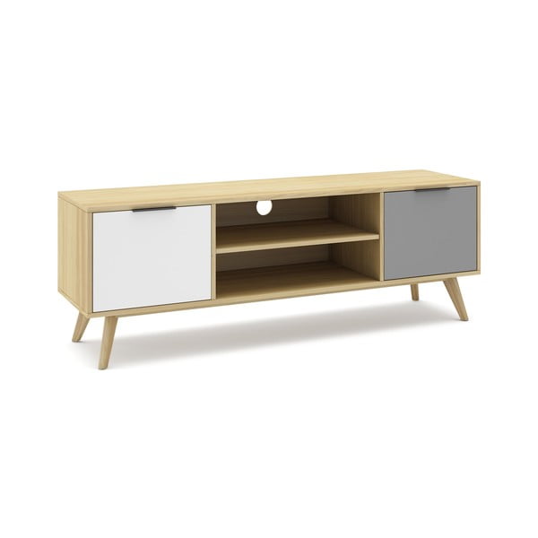 Szafka pod TV z drewna sosnowego 140x53 cm Elfa – Marckeric-image-2