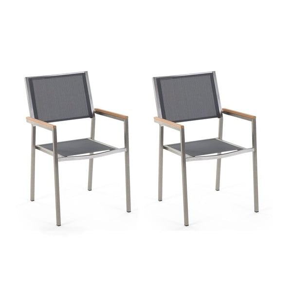 Zestaw 2 szarych krzeseł ogrodowych Monobeli Classy