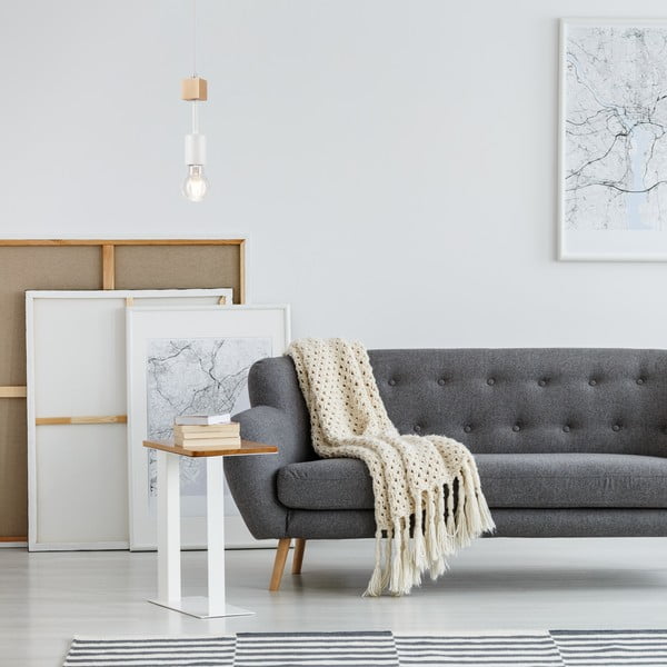 Lampa wisząca w biało-naturalnym kolorzeø 5 cm Orazio – LAMKUR-image-2