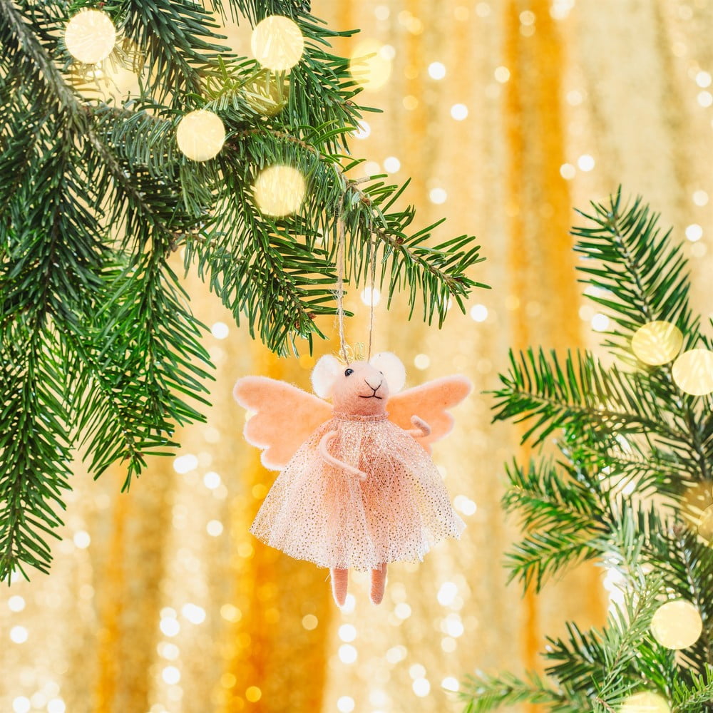 Tekstylna ozdoba świąteczna wykonana ręcznie 13 cm Pink Princess Fairy Mouse – Sass & Belle (zdjęcie 3)