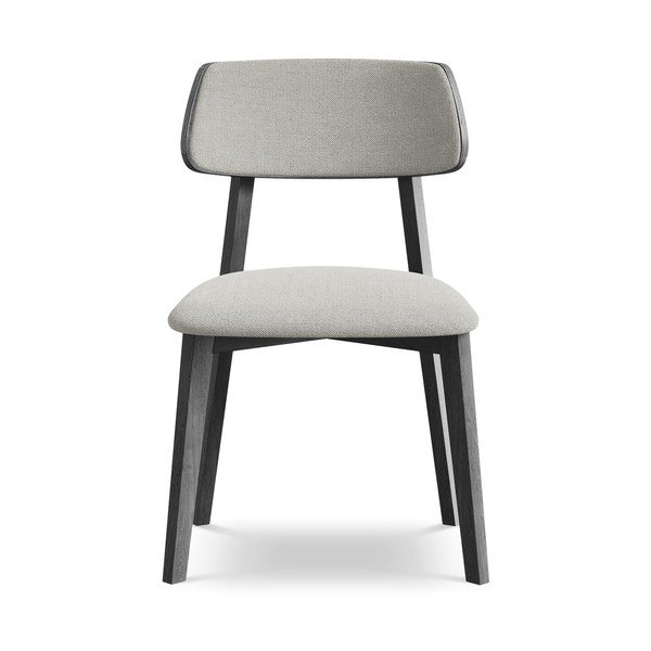 Jasnoszare krzesło z litego drewna Niu – Makamii-image-1