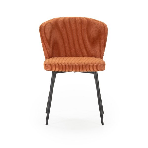 Pomarańczowe sztruksowe krzesła zestaw 4 szt. Megan – Marckeric-image-2