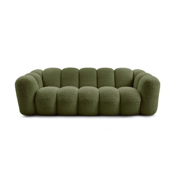 Zielona sofa z materiału bouclé 232 cm Hippolyte – Bobochic Paris