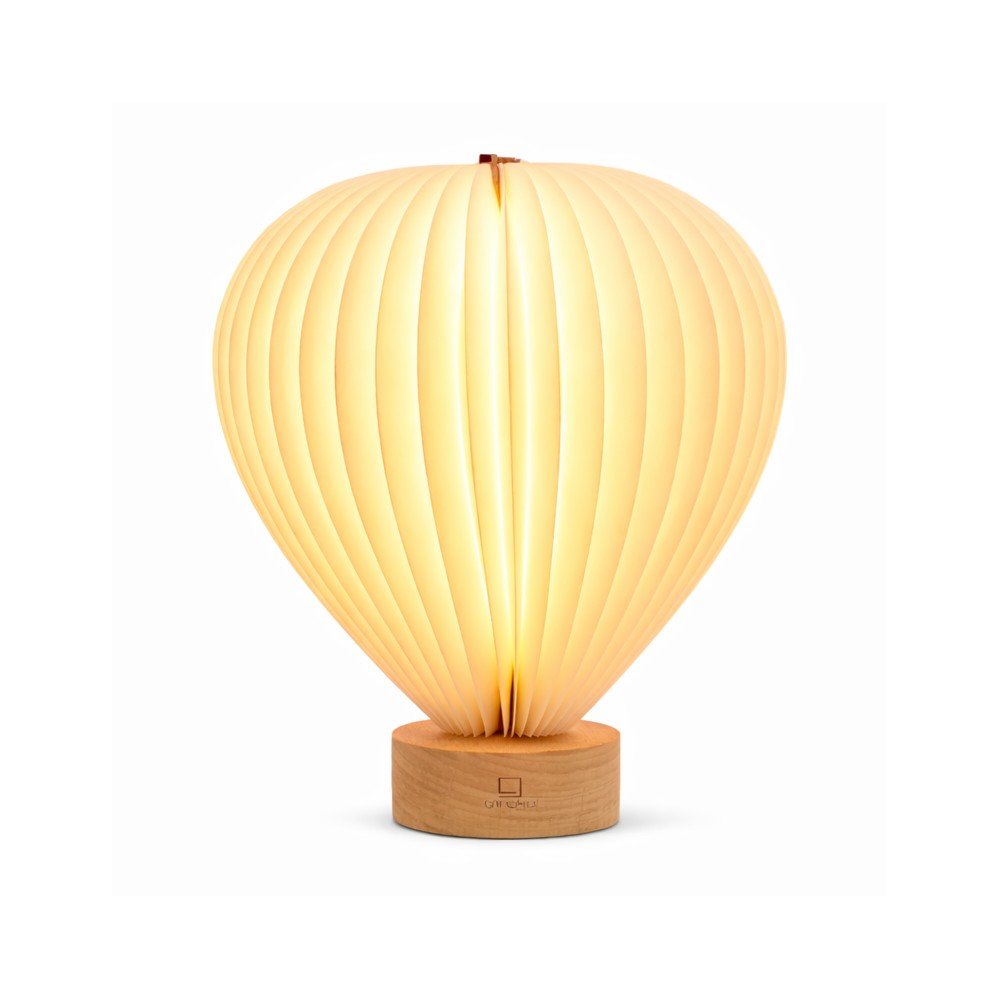 Biała lampa stołowa LED ze ściemniaczem i papierowym kloszem (wysokość 20 cm) Aeris – Gingko
