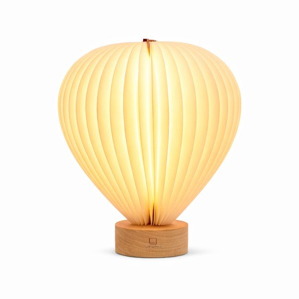 Biała lampa stołowa LED ze ściemniaczem i papierowym kloszem (wysokość 20 cm) Aeris – Gingko