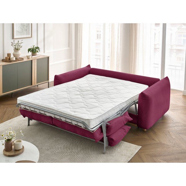 Bordowa rozkładana sofa 214 cm Ernest – Bobochic Paris-image-1