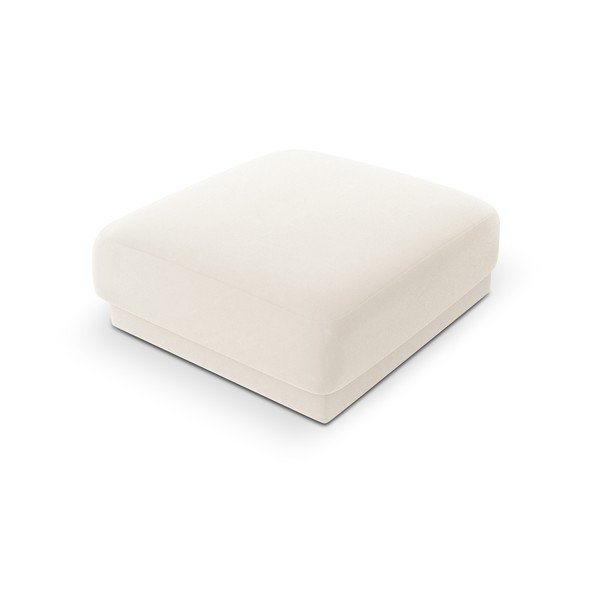 Biały aksamitny puf Miley  – Micadoni Home-image-4
