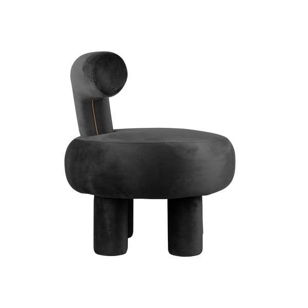 Czarny aksamitny fotel Abrazo – Leitmotiv-image-2