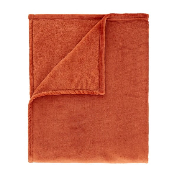 Pomarańczowa narzuta z mikropluszu na łóżko dwuosobowe 200x240 cm Raschel – Catherine Lansfield-image-4