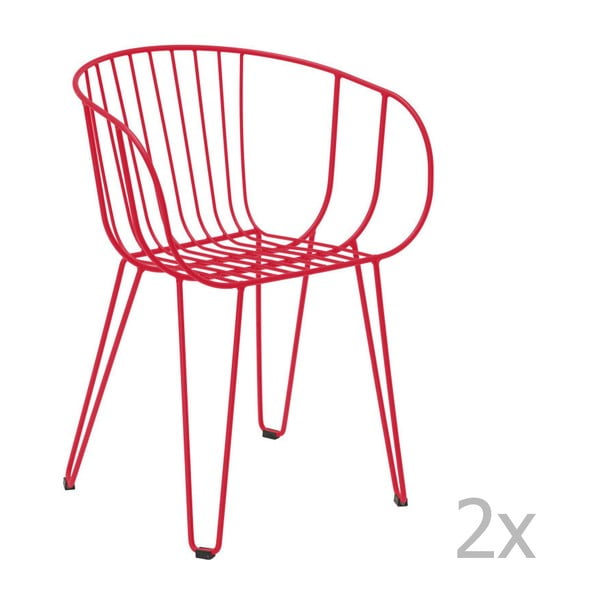 Zestaw 2 czerwonych krzeseł ogrodowych Isimar Olivo