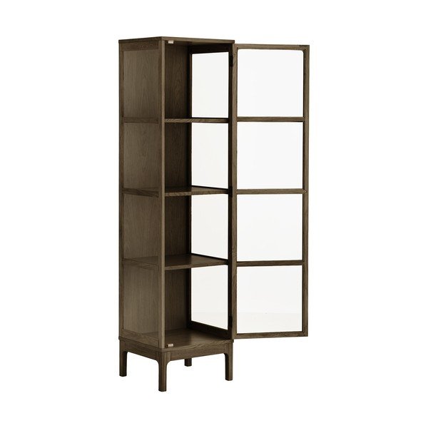 Ciemnobrązowa witryna w dekorze dębu 47x180x40 cm Zamora – House Nordic-image-3