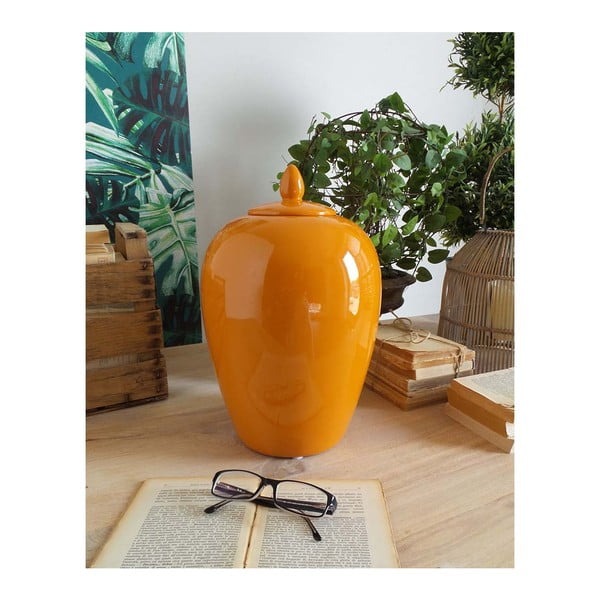 Pomarańczowy pojemnik ceramiczny Orchidea Milano Luxury, 35 cm