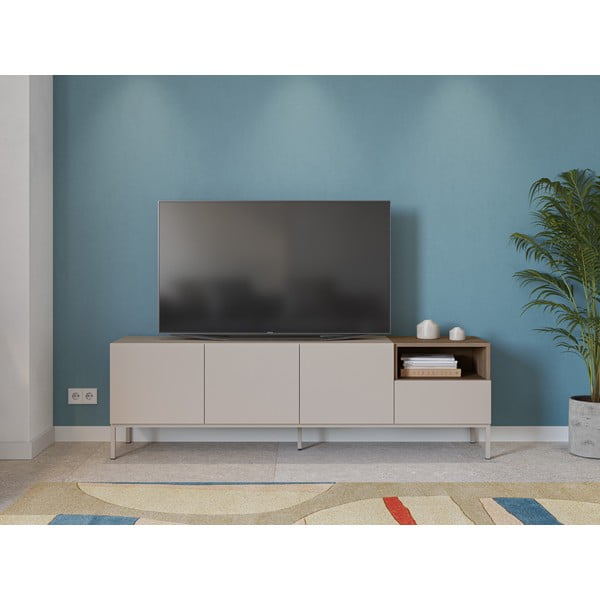 Kremowa szafka pod TV 180x55 cm Cailin – Marckeric-image-1