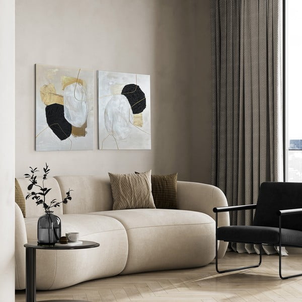 Obrazy z ręcznie malowanymi elementami zestaw 2 szt. 50x70 cm Crystal – Styler-image-1