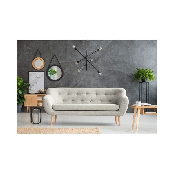 Kremowa sofa 3-osobowa z jasnymi nogami Mazzini Sofas Sicile-image-1