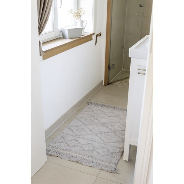 Szary dywanik łazienkowy z bawełny organicznej Wenko Urla, 60x90 cm-image-1