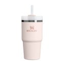 Jasnoróżowy termos ze słomką ze stali nierdzewnej 600 ml Quencher H2.0 FlowState Tumbler Rose Quartz – Stanley