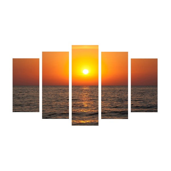 5-częściowy obraz Sun & Sea, 60x100 cm