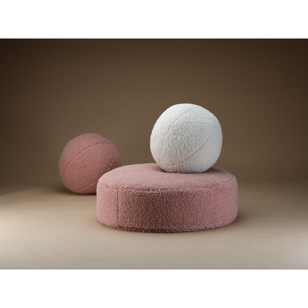 Różowy dziecięcy worek do siedzenia z materiału bouclé Round – Wigiwama (zdjęcie 9)
