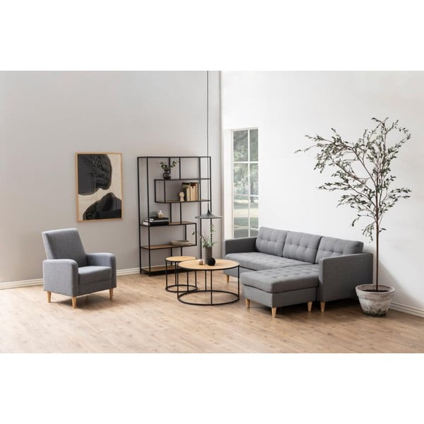 Czarno-naturalny regał w dekorze dębu 114x185 cm Seaford – Actona-image-4