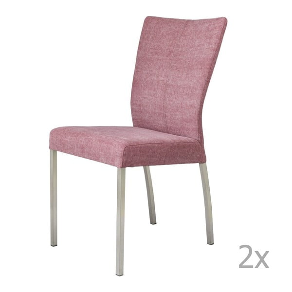 Zestaw 2 różowych krzeseł Classic