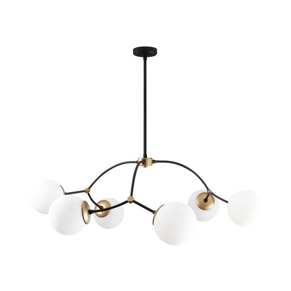 Biało-czarna lampa wisząca ze szklanym kloszem ø 90 cm Kromozom – Opviq lights