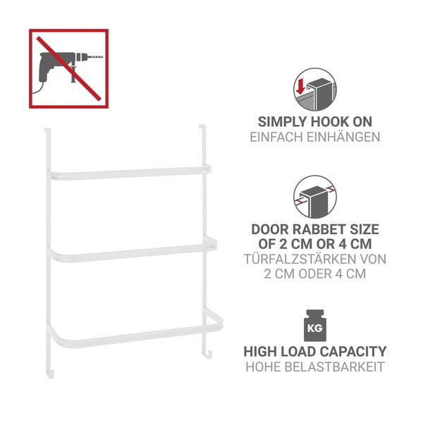 Wiszący stalowy wieszak na ręczniki w matowym białym kolorze Irpinia – Wenko-image-4