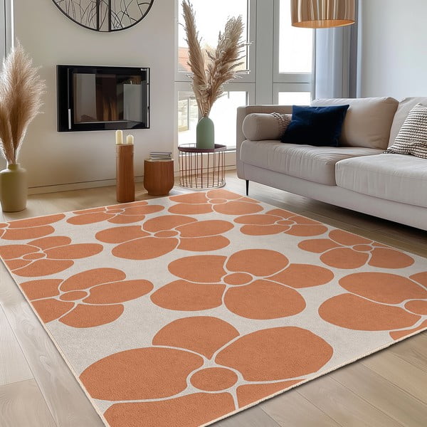 Pomarańczowy chodnik odpowiedni do prania 80x200 cm Orange Meadow – Mila Home-image-3