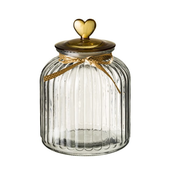 Szklany słoik z wieczkiem w złotym kolorze Unimasa Heart, 4,2 l