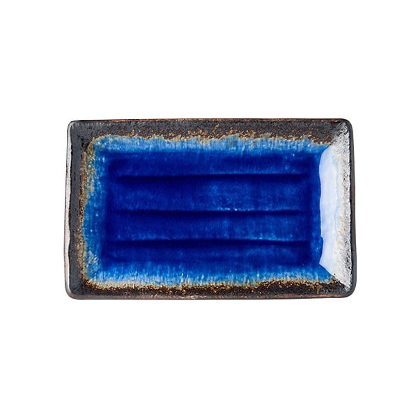 Niebieski półmisek ceramiczny MIJ Cobalt, 21x13 cm