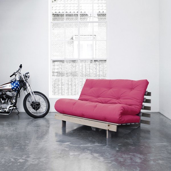 Sofa rozkładana Karup Roots Raw/Magenta