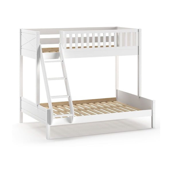 Białe piętrowe łóżko dziecięce 140x200/90x200 cm Scott – Vipack