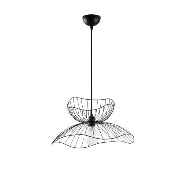 Czarna lampa wisząca z metalowym kloszem ø 50 cm Farac – Opviq lights