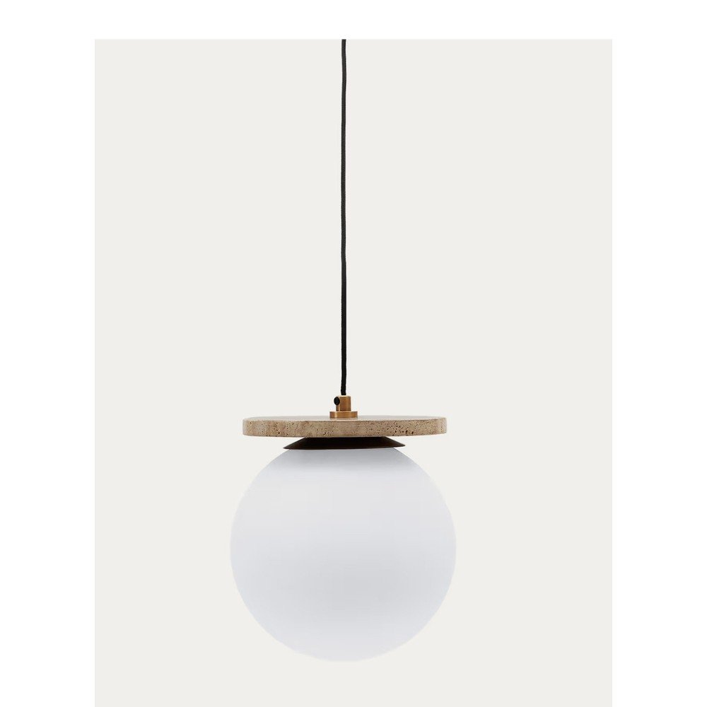 Biała lampa wisząca ze szklanym kloszem ø 20 cm Malachi – Kave Home (zdjęcie 5)