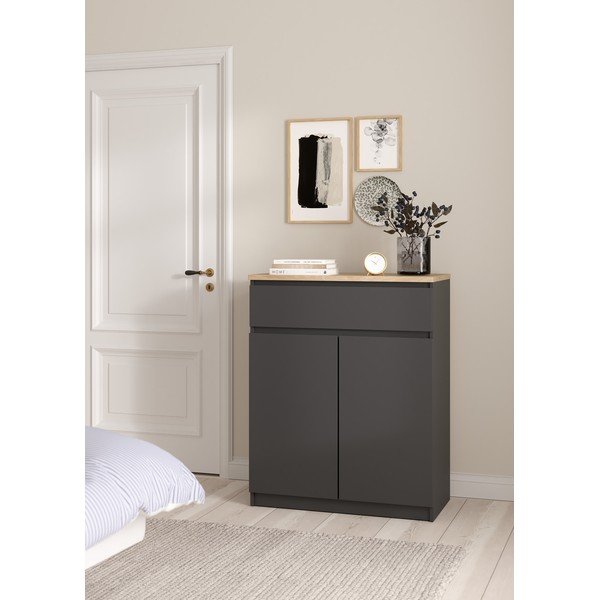 Ciemnoszara komoda 80x100x40 cm Naia – Tvilum-image-1