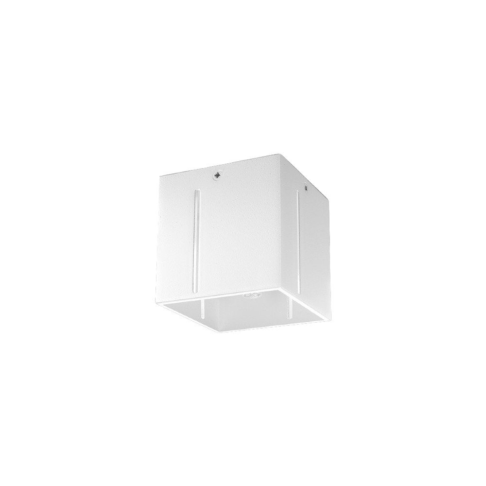 Biała lampa sufitowa z metalowym kloszem 10x10 cm Pax – Sollux
