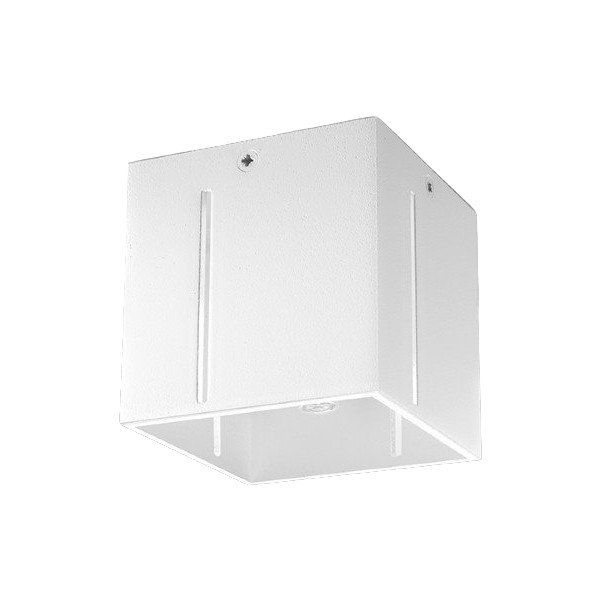 Biała lampa sufitowa z metalowym kloszem 10x10 cm Pax – Sollux